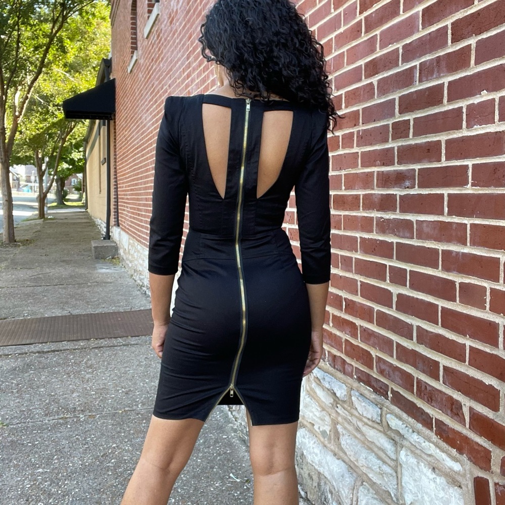 ASOS Structured Little Black Dress Cutout Back